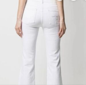 R13 Women's Flared Cropped Jeans in White
